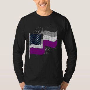 Camiseta Mes Del Orgullo De Ace Bandera Asexual Estadounide