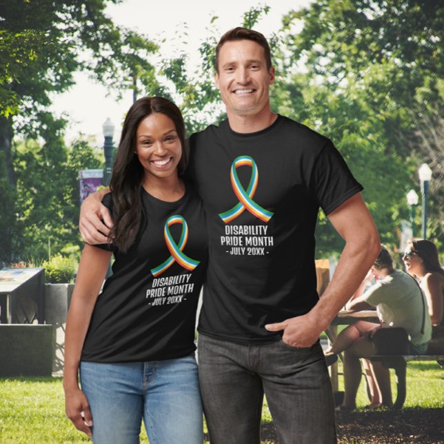 Camiseta Mes del Orgullo de la Discapacidad Negro (Subido por el creador)