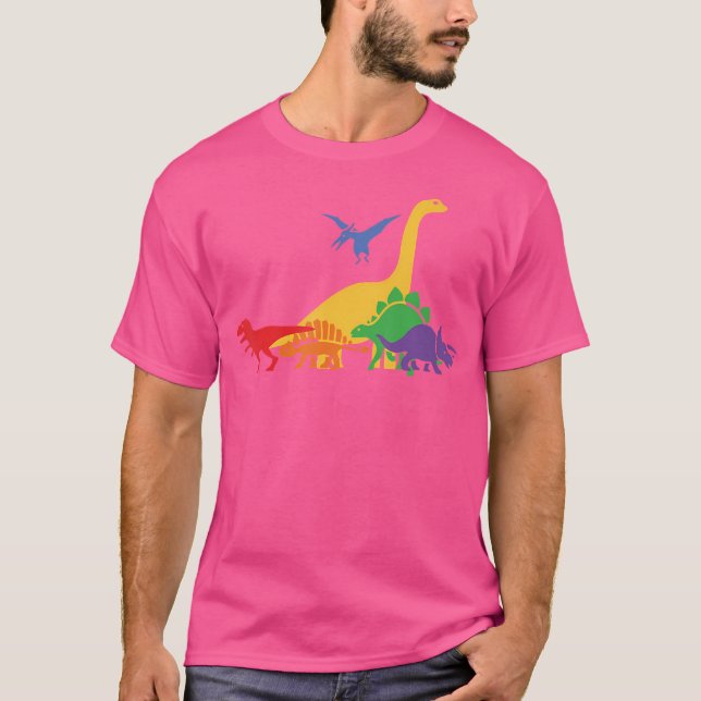 Camiseta Mes del Orgullo Dinosaurio Gay Rainbow Lgbtq (Anverso)