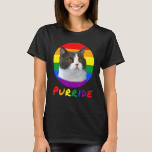 Camiseta Mes del Orgullo Gay Bandera De Purride De Gato Lgb