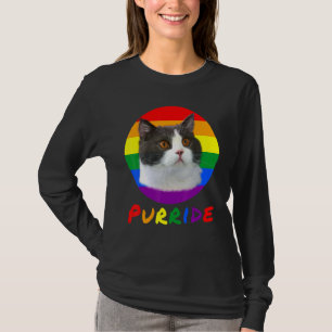 Camiseta Mes del Orgullo Gay Bandera De Purride De Gato Lgb