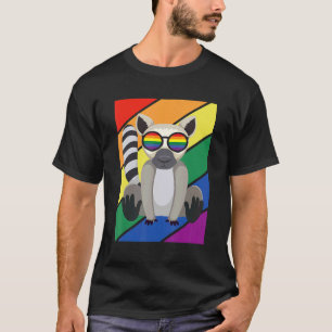 Camiseta Mes del orgullo gay con bandera LGBTQ Lemures LGBT