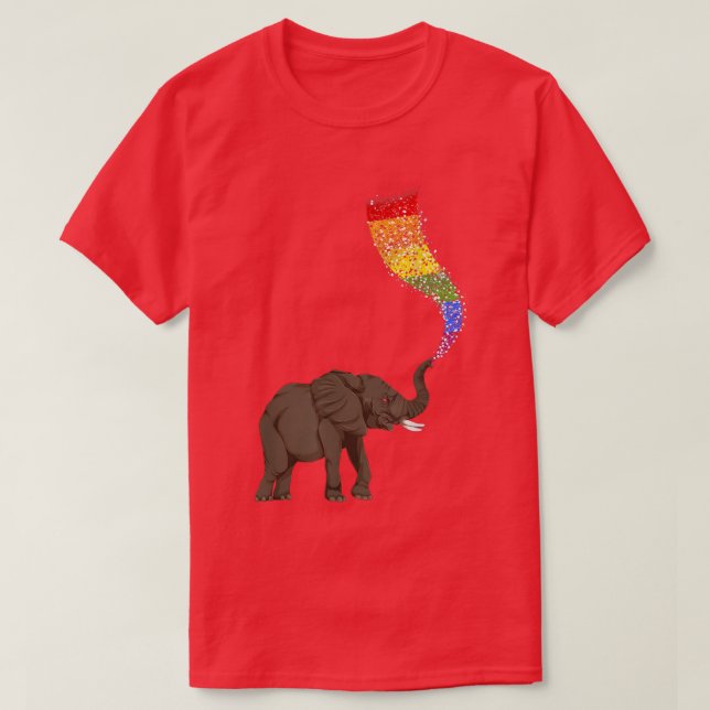 Camiseta Mes del Orgullo Gay Elefante Arcoiris Gays LGBT (Diseño del anverso)