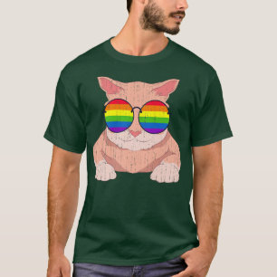 Camiseta Mes del orgullo gay gay gay divertido gato gafas d