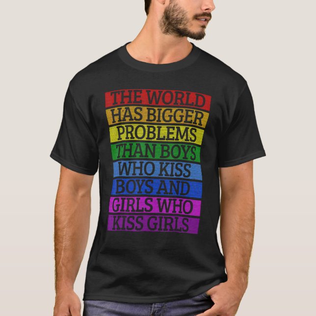 Camiseta Mes Del Orgullo Gay Lgbt El Mundo Tiene Problemas  (Anverso)