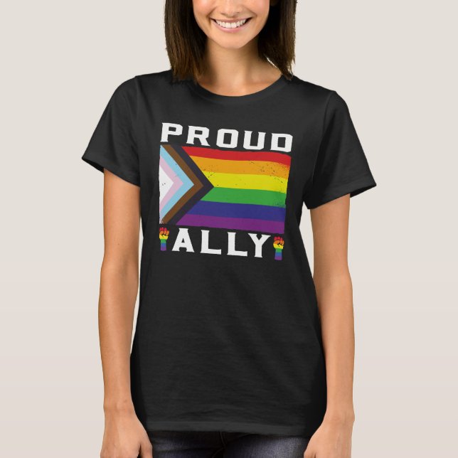 Camiseta Mes del Orgullo Gay LGBT: Orgulloso aliado (Anverso)