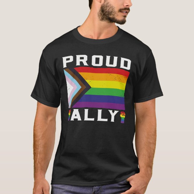 Camiseta Mes del Orgullo Gay LGBT: Orgulloso aliado (Anverso)