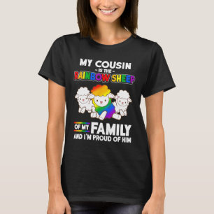 Camiseta Mes del Orgullo Gay Primo Masculino Oveja Arcoiris