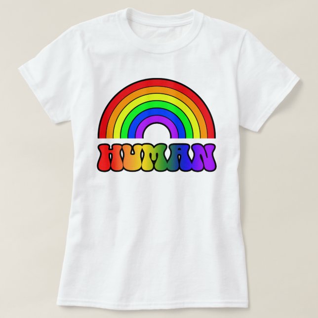 Camiseta Mes del Orgullo Humano Arcoiris (Diseño del anverso)
