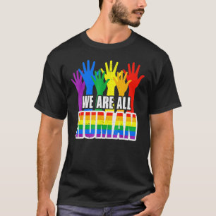 Camiseta Mes del Orgullo Humano Arcoiris Bandera Lgbt Lesbi
