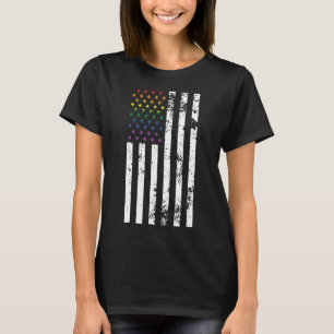 Camiseta Mes Del Orgullo Lgbt Apoyo Con Arcoiris Estadounid