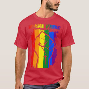 Camiseta Mes del Orgullo LGBT de Miami Bandera Arcoiris LGB