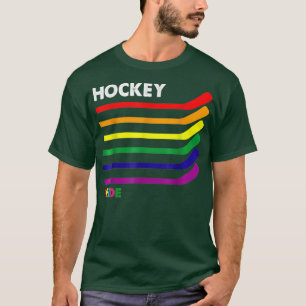 Camiseta Mes del orgullo LGBT Hockey sobre hielo con bander
