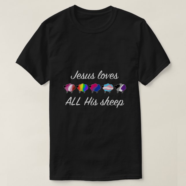 Camiseta Mes del Orgullo LGBTQ Aliado Pabellón Arcoiris Jes (Diseño del anverso)