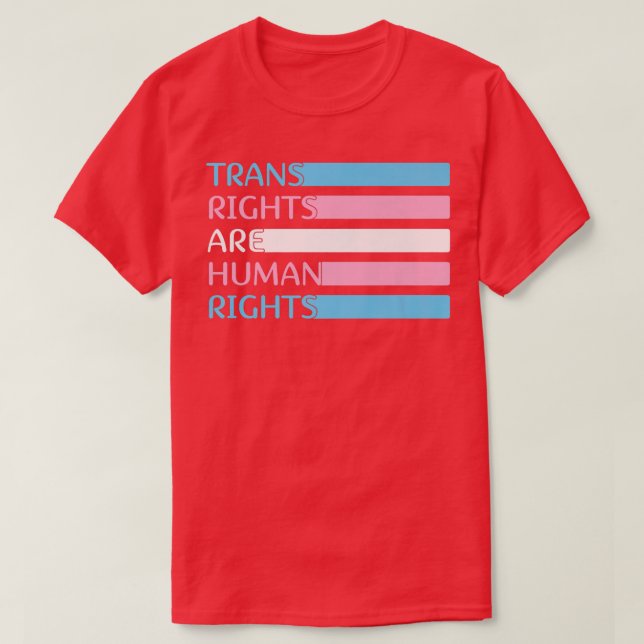 Camiseta Mes del Orgullo Los Derechos Trans Son Derechos Hu (Diseño del anverso)