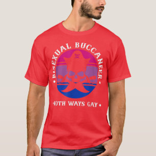Camiseta Mes del Orgullo Pirata Biseual a la vez gay LGBTQ