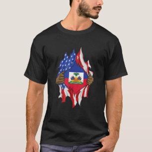 Camiseta Mes del Patrimonio Haitiano 1804 Bandera Americana