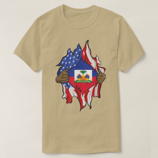 Camiseta Mes del Patrimonio Haitiano 1804 Bandera Americana (Diseño del anverso)