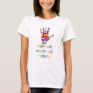 Camiseta Mes del patrimonio hispano, bandera de todos los p