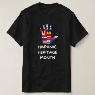 Camiseta Mes del patrimonio hispano, bandera de todos los p
