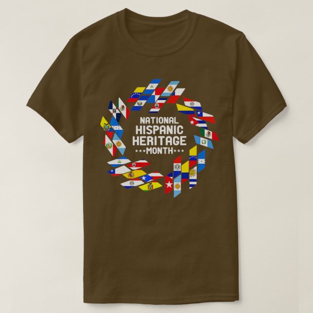 Camiseta Mes del patrimonio hispano bandera de todos los pa (Diseño del anverso)