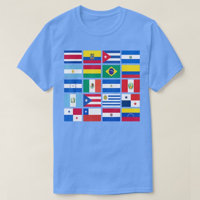Camiseta Mes del patrimonio hispano Bandera latina en todos (Diseño del anverso)