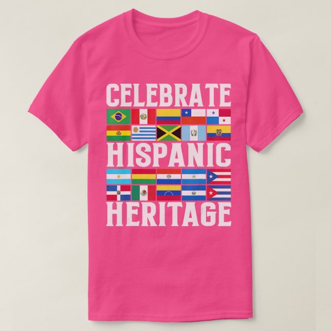 Camiseta Mes del patrimonio hispano Bandera latina en todos (Diseño del anverso)