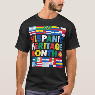 Camiseta Mes del patrimonio hispano Bandera latina en todos