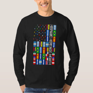 Camiseta Mes del patrimonio hispano Bandera latina en todos
