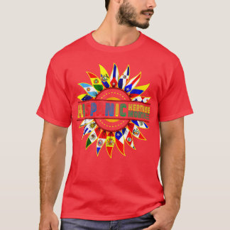 Camiseta Mes del patrimonio hispano Banderas de girasol lat