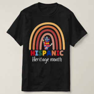 Camiseta Mes del patrimonio hispano, Banderas de mano arcoi