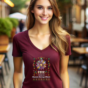 Camiseta Mes del patrimonio hispano Banderas latinas giraso