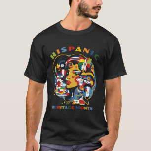 Camiseta Mes del Patrimonio Hispano Banderas Mujeres Hombre