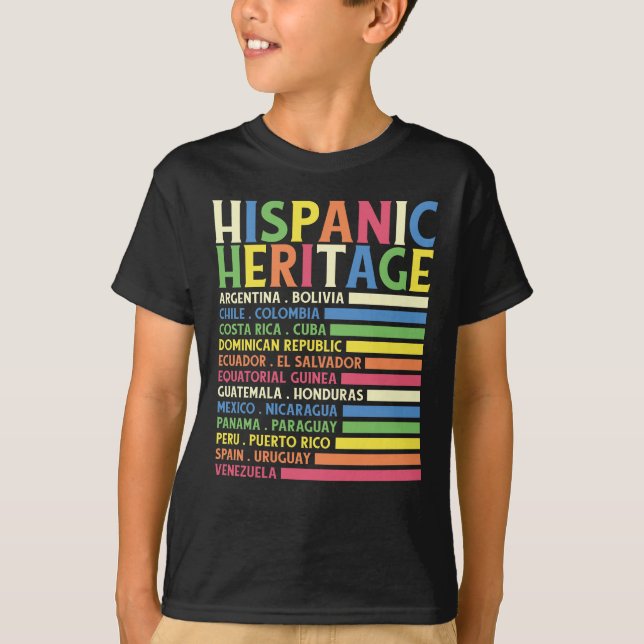 Camiseta Mes del Patrimonio Hispano de los Países Latinos N (Anverso)