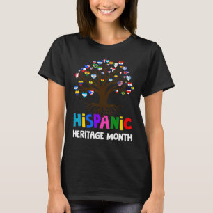 Camiseta Mes del patrimonio hispano latino Raíz del árbol d