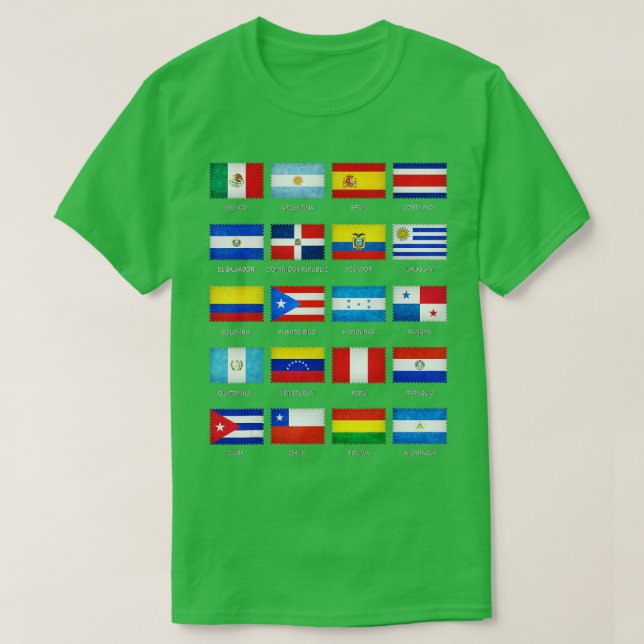 Camiseta Mes del patrimonio hispano Latino Todos los países (Diseño del anverso)