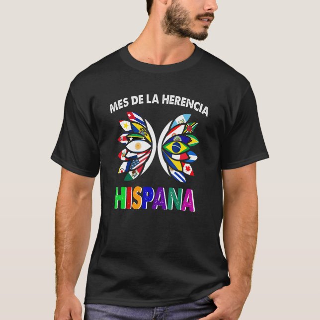 Camiseta Mes del patrimonio hispano Latino Todos los países (Anverso)