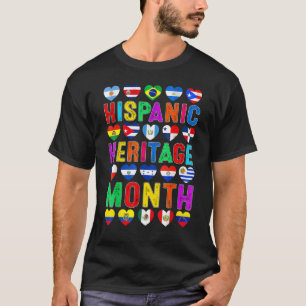 Camiseta Mes del patrimonio hispano Latino Todos los países
