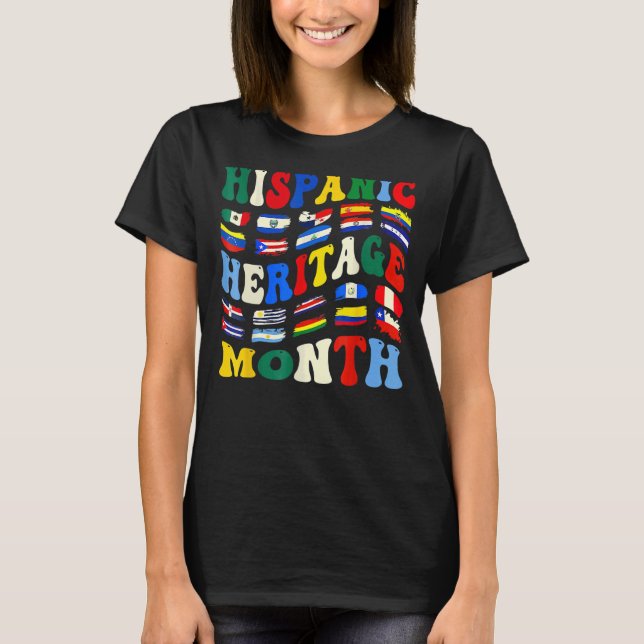 Camiseta Mes del patrimonio hispano Los países latinos marc (Anverso)