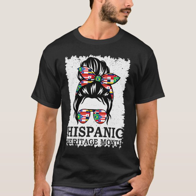 Camiseta Mes del Patrimonio Hispano Messy Bun (Anverso)