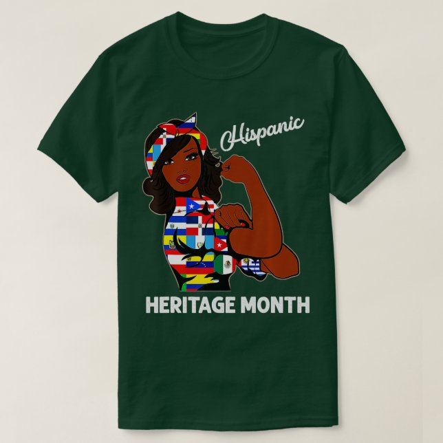 Camiseta Mes del patrimonio hispano Mujer Latino Países Fla (Diseño del anverso)