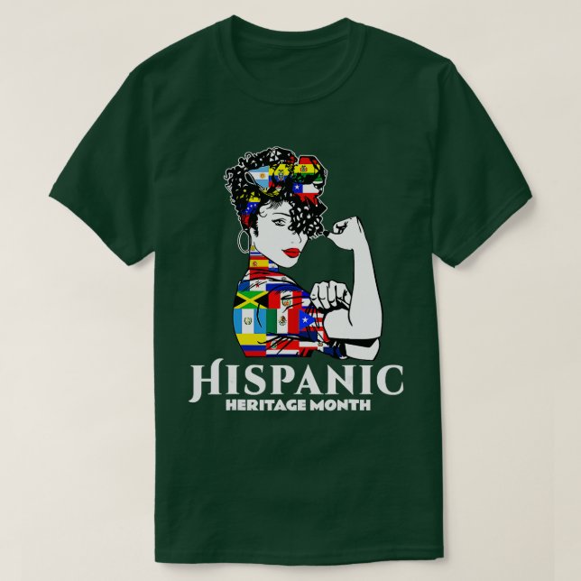 Camiseta Mes del patrimonio hispano Mujer Latino Países Fla (Diseño del anverso)