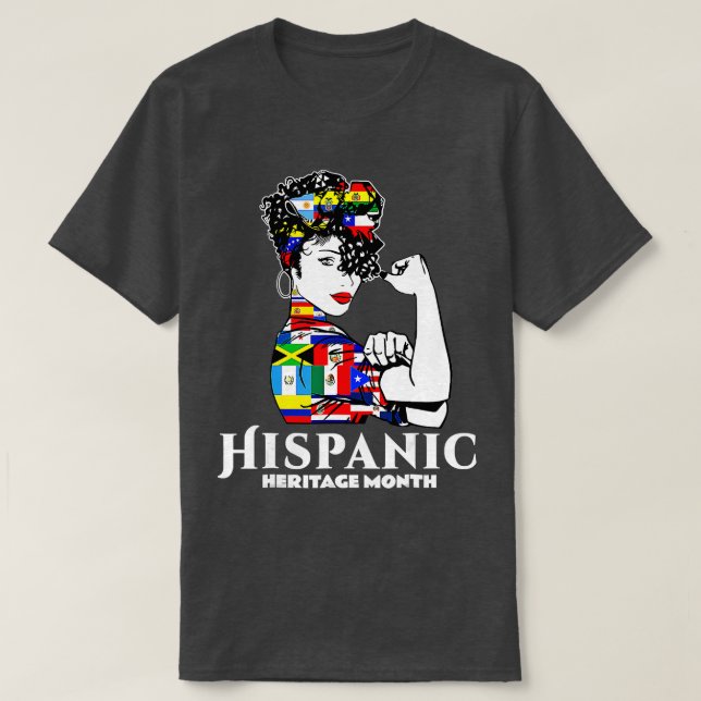 Camiseta Mes del patrimonio hispano Mujer Latino Países Fla (Diseño del anverso)