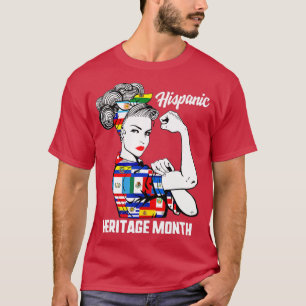 Camiseta Mes del patrimonio hispano Mujer Latino Países Fla
