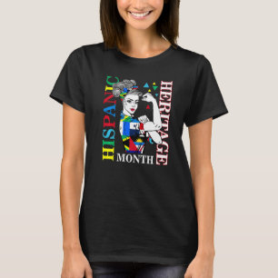 Camiseta Mes del patrimonio hispano Mujer Latino Países Fla