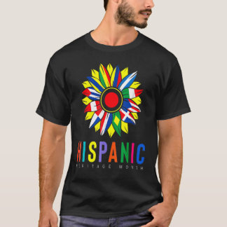Camiseta Mes del Patrimonio Hispano Nacional Banderas Latin