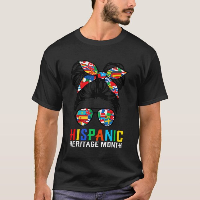 Camiseta Mes del Patrimonio Hispano Nacional Messy Bun All  (Anverso)