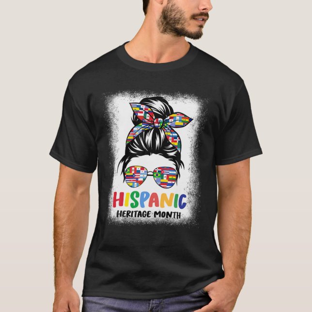Camiseta Mes del Patrimonio Hispano Nacional Messy Bun Lati (Anverso)