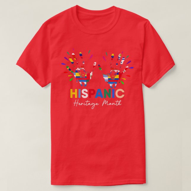Camiseta Mes del Patrimonio Hispano Nacional Países Latinos (Diseño del anverso)
