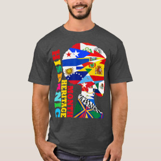 Camiseta Mes del patrimonio hispano Países Banderas Latinas